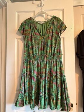 Green floral dress